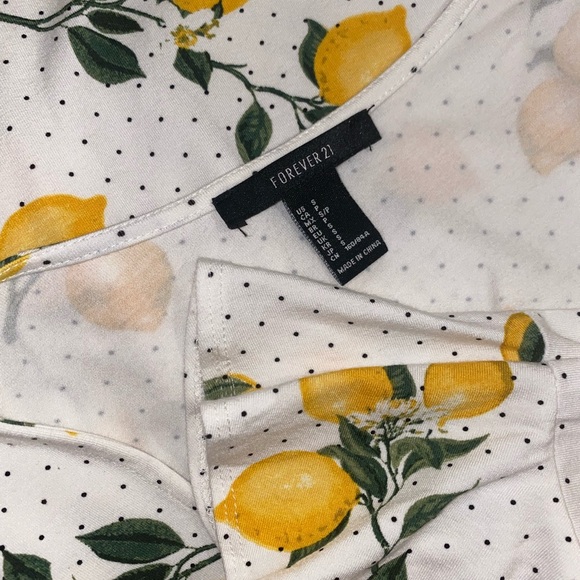 Forever 21 Lemon Polka Dot Bodysuit Small - Picture 3 of 3